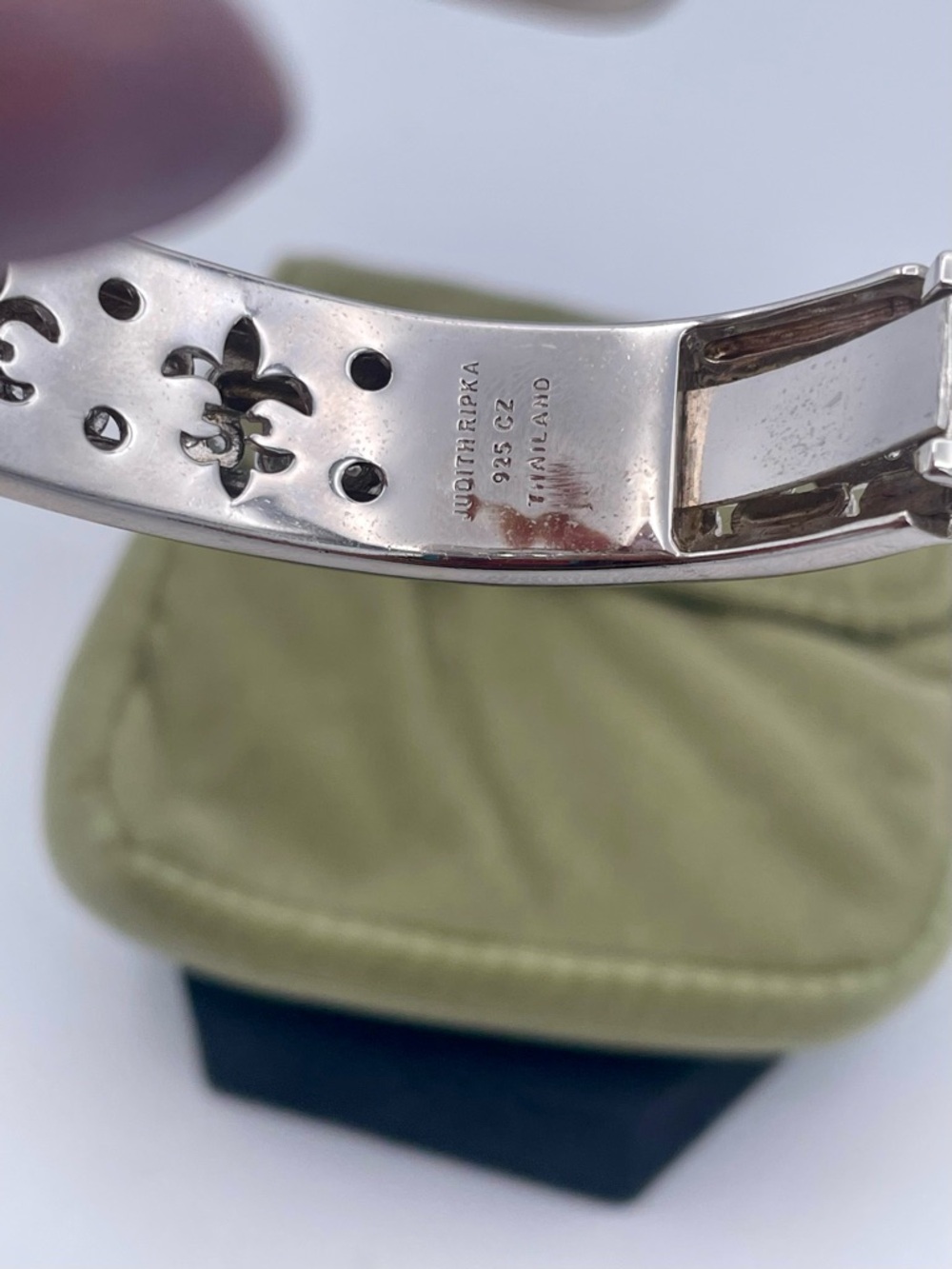 Judith Ripka Sterling Silver 925 CZ Pave Hinged Cuff Bracelet Wide Heavy71.7g - Picture 7 of 13